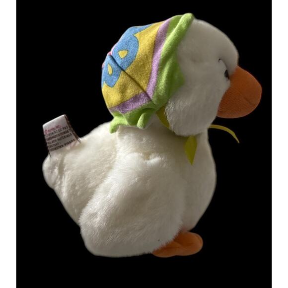 Vintage Gund Egghead 3603 Plush White Duck Easter Egg Hat Original Tag 6" - Picture 3 of 10